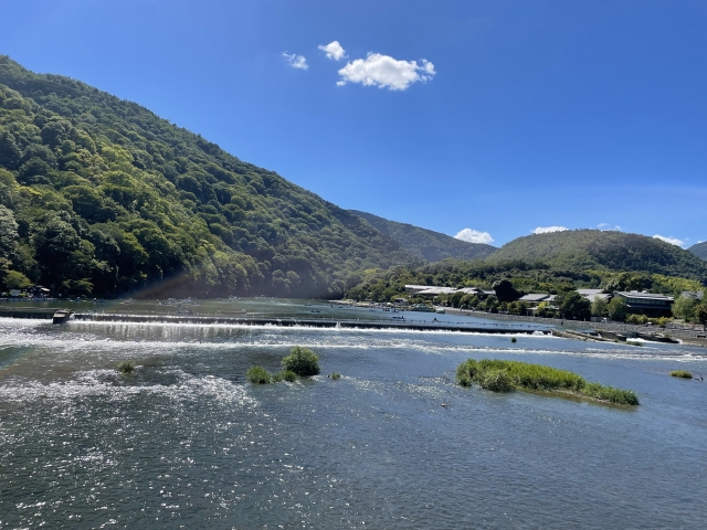 夏の京都 嵐山 渡月橋